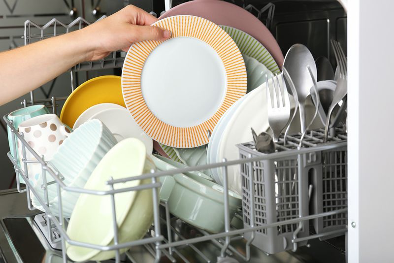 dishwasher with clean utensils